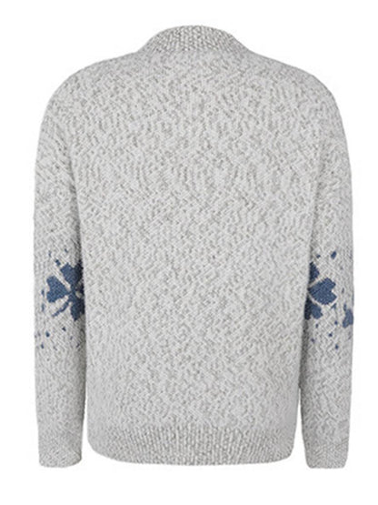 Levoire | Noël Pull Imprimé Motif Neige Col Montant Long Manches Femmes Élégant Décontracté Casual