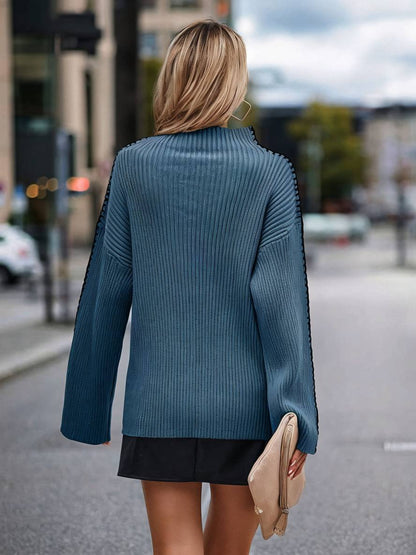 Levoire | Pull En Maille Épaisse Avec Col Montant, Manches Longues, Élégant, Décontracté, Hauts