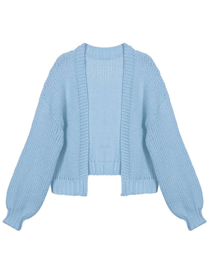 Levoire | Cardigan En Tricot Épais Uni Avec Des Épaules Tombantes Manches Longues Femme Élégant Décontracté Ample Oversized Blouson