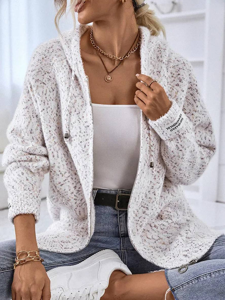 Levoire | Hoodie-Cardigans Avec Fermeture Éclair Manches Longues Femmes Décontracté Veste Ample Beige