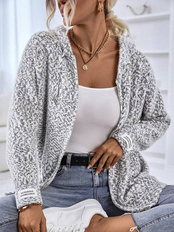 Levoire | Hoodie-Cardigans Avec Fermeture Éclair Manches Longues Femmes Décontracté Veste Ample Gris