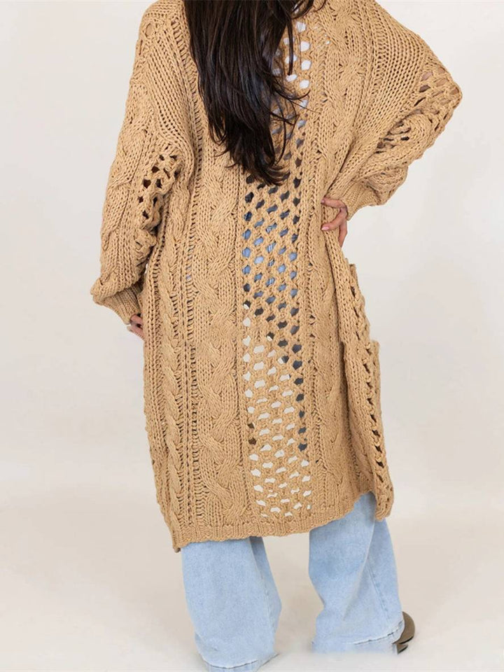 Levoire | Cardigan En Tricot Épais À Décolleté En V Poches Manches Longues Femme Décontracté Large Oversize Pull Casual