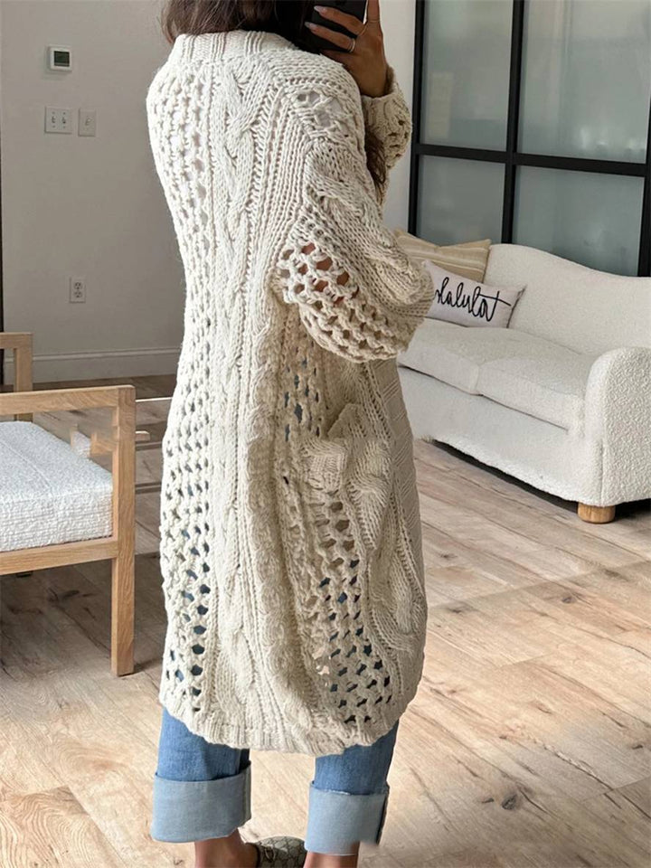 Levoire | Cardigan En Tricot Épais À Décolleté En V Poches Manches Longues Femme Décontracté Large Oversize Pull Casual