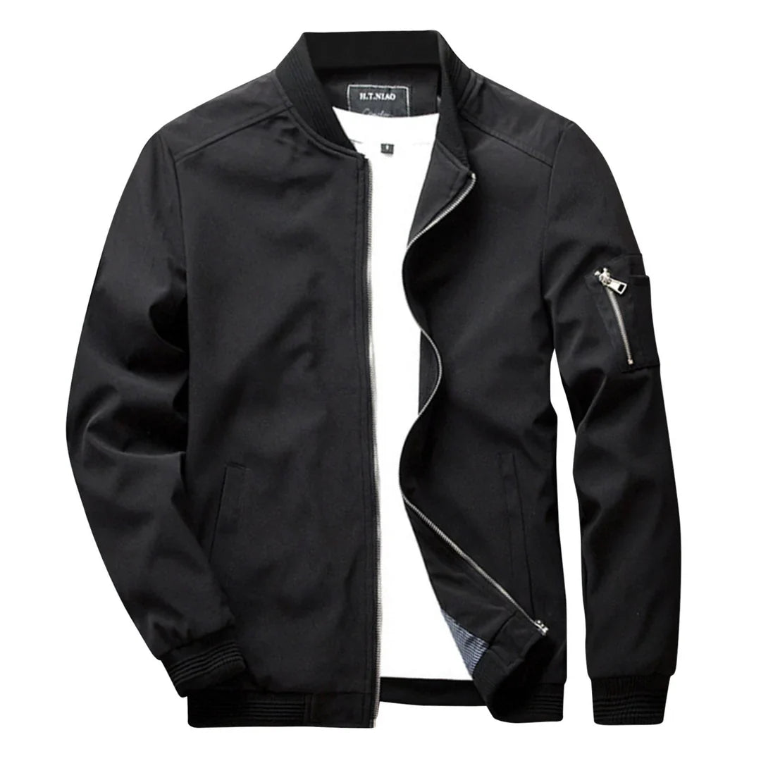 Levoire | Slim Fit Veste D'Été Avec Fermeture Éclair Noir