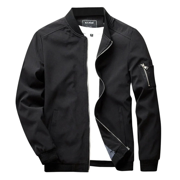Levoire | Slim Fit Veste D'Été Avec Fermeture Éclair Noir