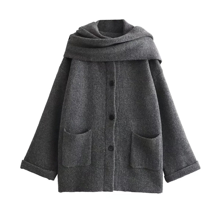Levoire | Gilet doux avec écharpe Gris
