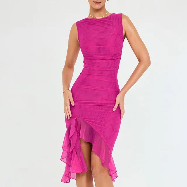 Levoire | Robe Élégante Avec Col En Tire-Bouchon Rosa