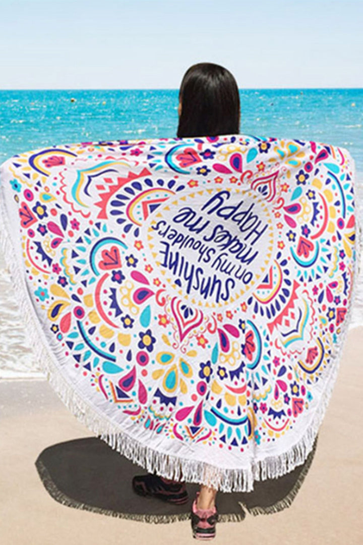 Levoire | Couverture de plage Tapis de pique-nique Camping rond Serviette de sable
