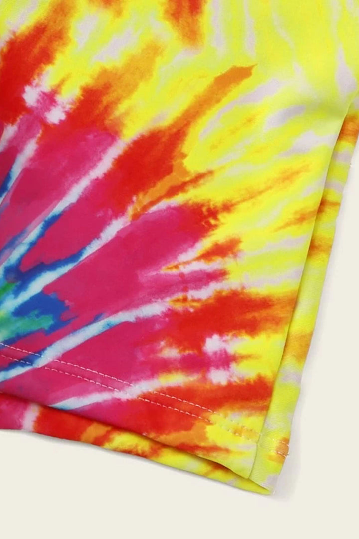Levoire | Ensemble de bikini à nœud avant tie dye avec short