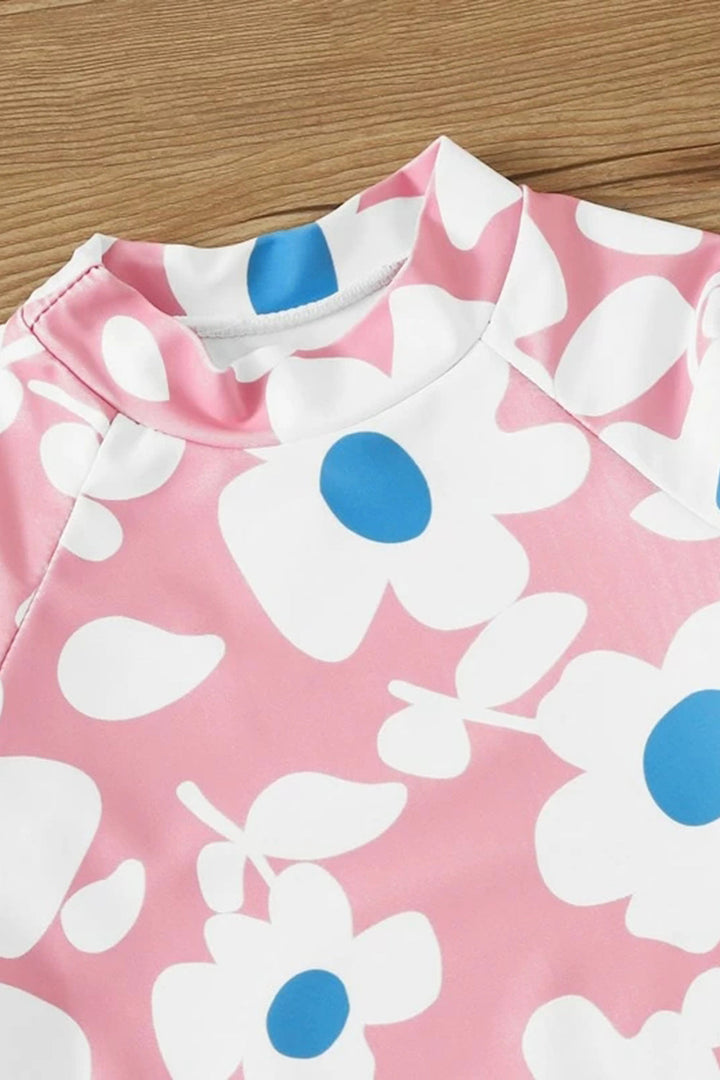 Levoire | Fille Imprimé Floral Haut de Tankini à Manches Longues