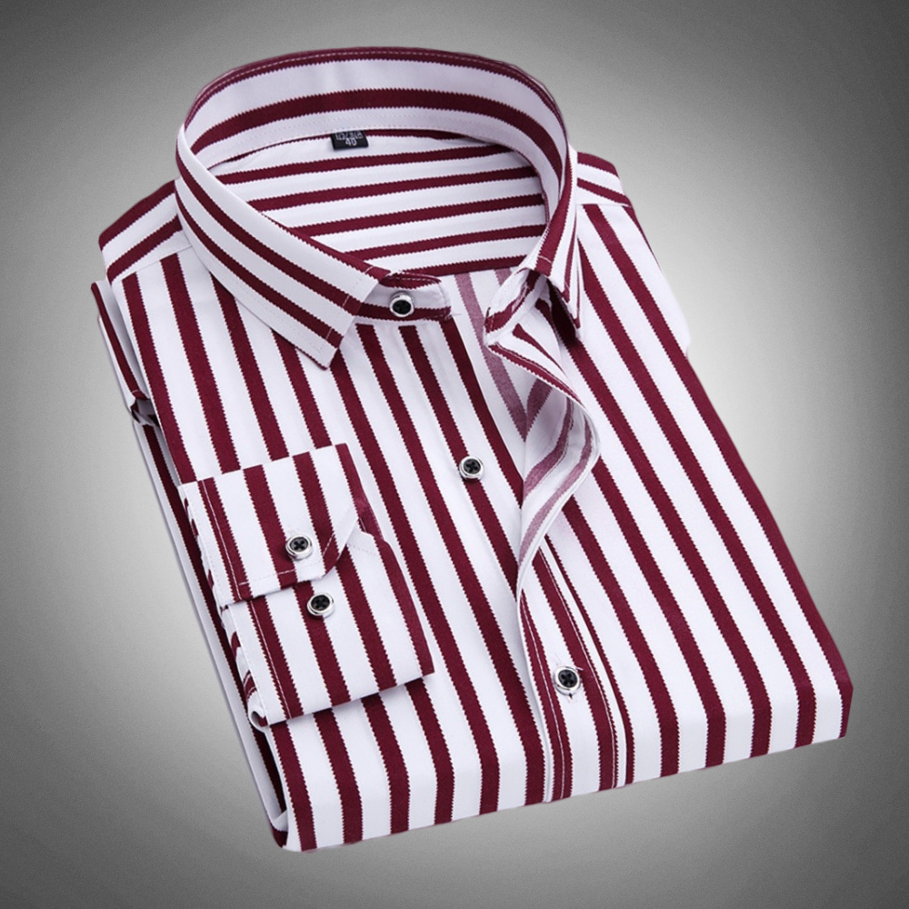 Levoire | Chemise Formelle Rayée Homme Rot