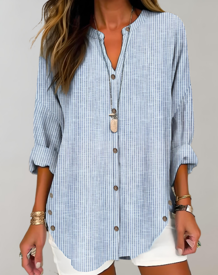 Levoire | Chemise Boutonnée Détendue À Manches Longues Bleu
