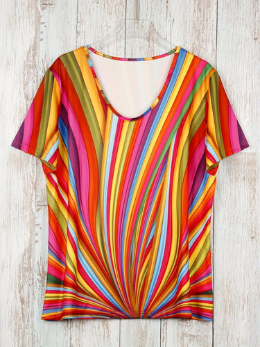 Levoire | T-Shirt Coloré Imprimé Avec Col V
