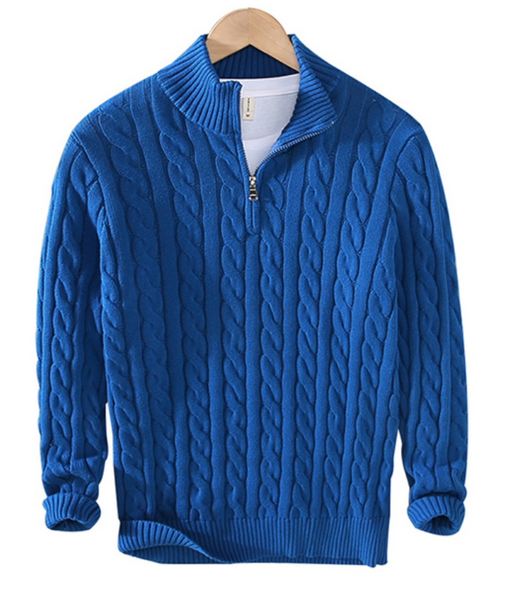 Levoire | Pull En Laine Élégant Pour Hommes Bleu