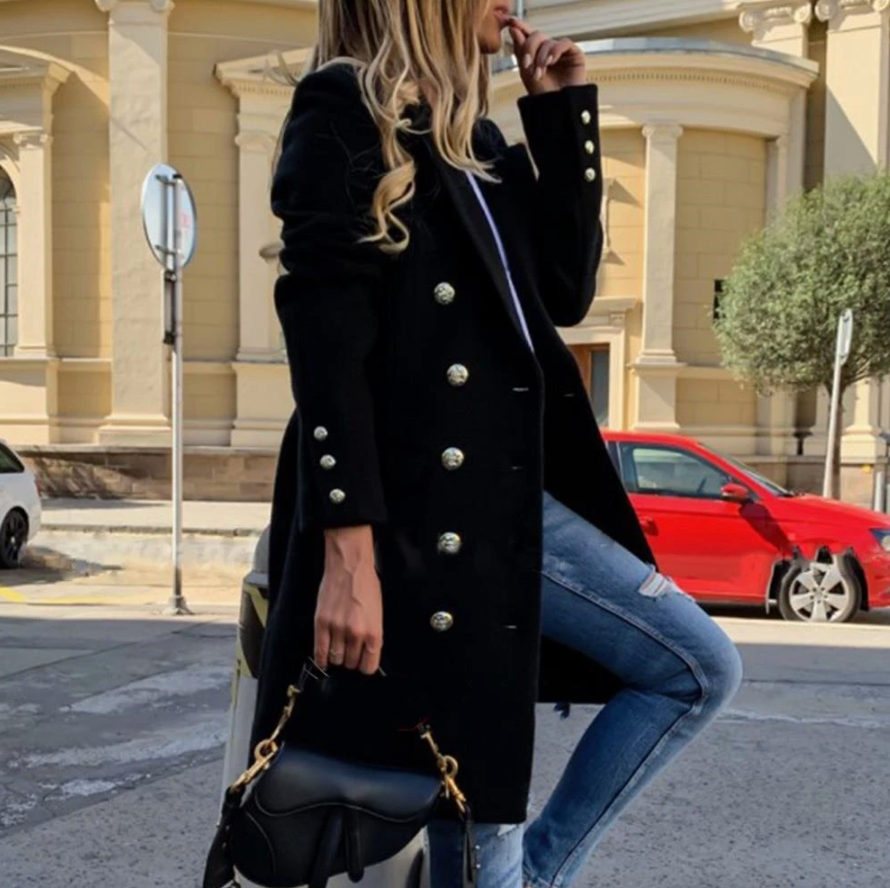 Levoire | Veste Laine Longue À Manches Noir