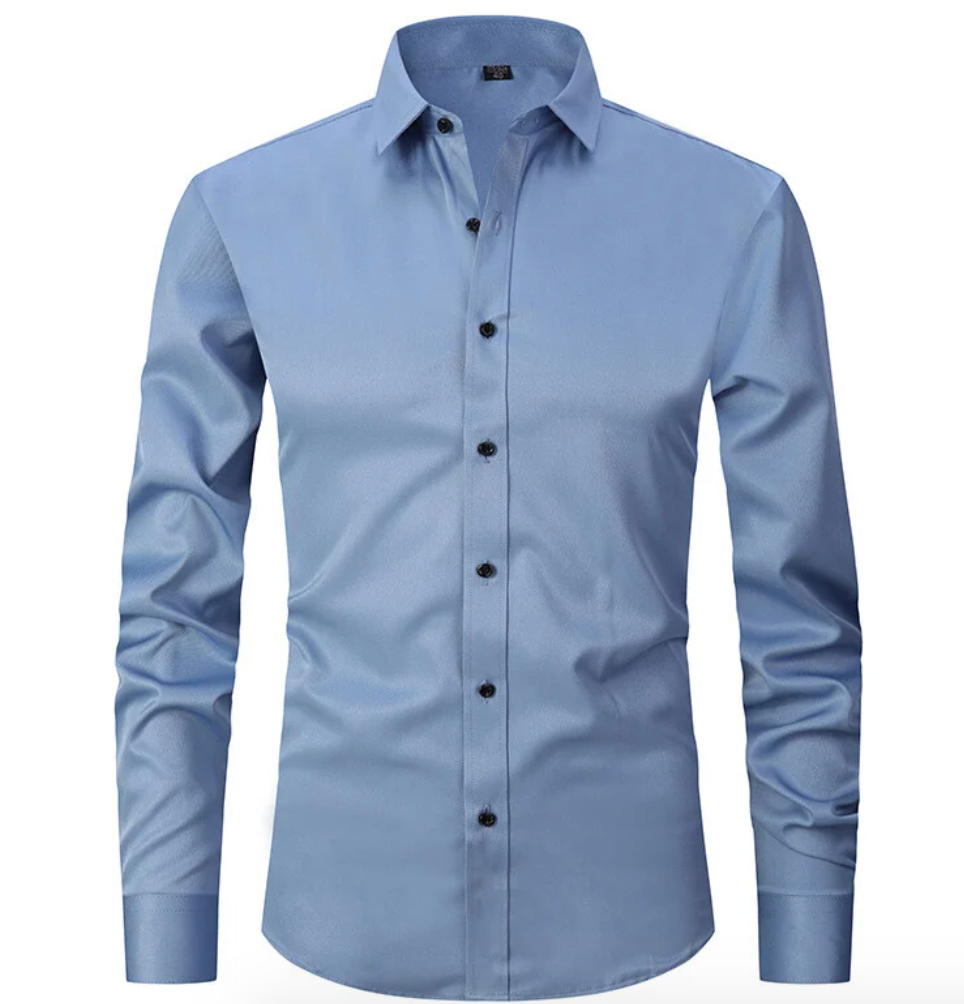 Levoire | Chemise Confortable Pour Hommes Avec Super Stretch Bleu