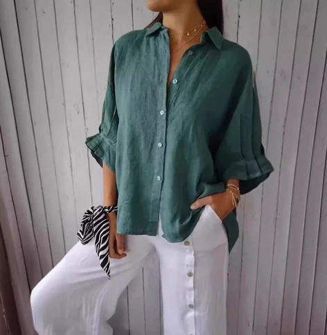 Levoire | Chemise En Lin Ajustée À Manches Longues