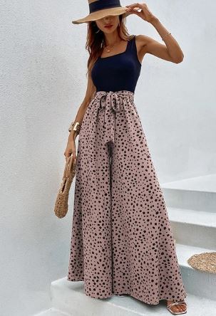 Levoire | Combinaison Avec Jambes Larges Et Imprimé À Pois Rosa