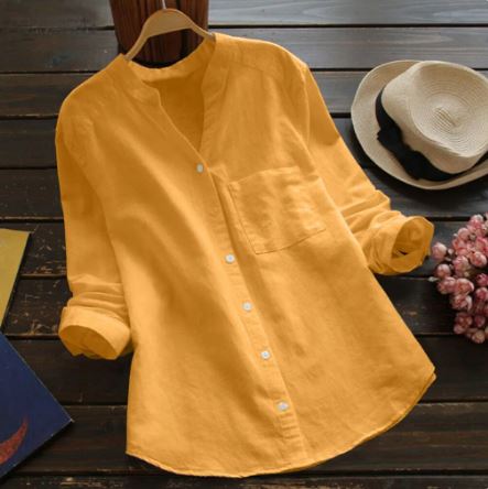Levoire | Femme Décontractée Blouse Jaune