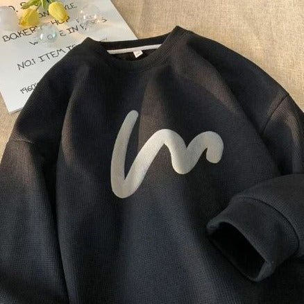 Levoire | Sweatshirts À Motifs De Vagues Pour Hommes Noir