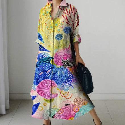 Levoire | Robe Chemise Élégante Pour Femmes Au Design Classique Jaune