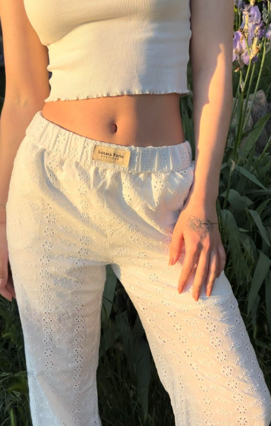 Levoire | Rosa Pantalon En Coton Blanc