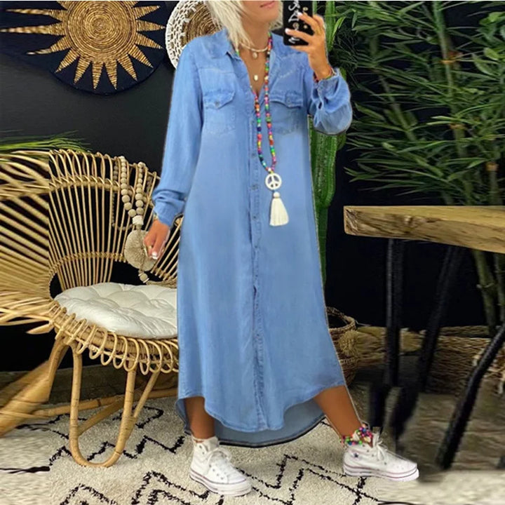 Levoire | Robe En Jean Longue Chic Bleu