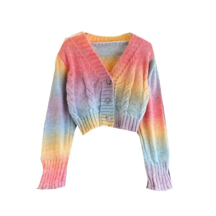 Levoire | Cardigan court rayé arc-en-ciel