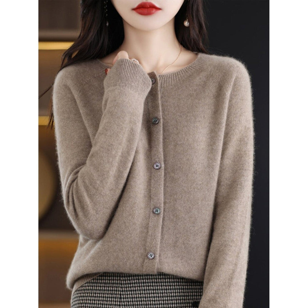 Levoire | Veste En Tricot Classique À Encolure Ronde Pour Femmes Braun
