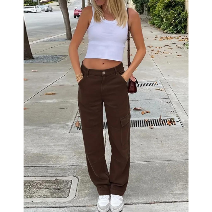 Levoire | Pantalon Coupe Droite Taille Normale Pantalon Ample Femme