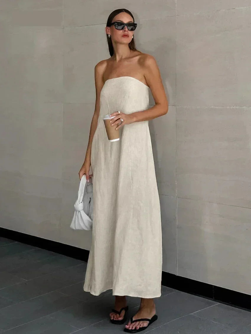 Levoire | Belle robe maxi décontractée Kaki