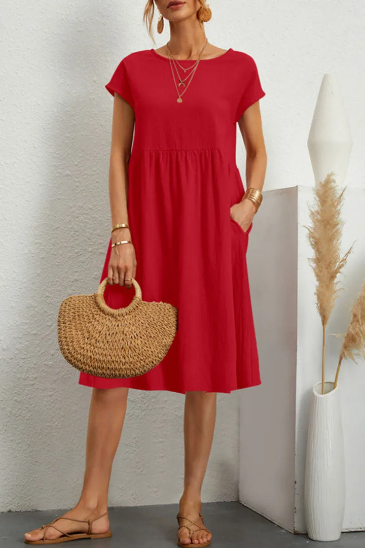 Levoire | Robe D'Été Décontractée Mi-Longue Pour Femmes Rot
