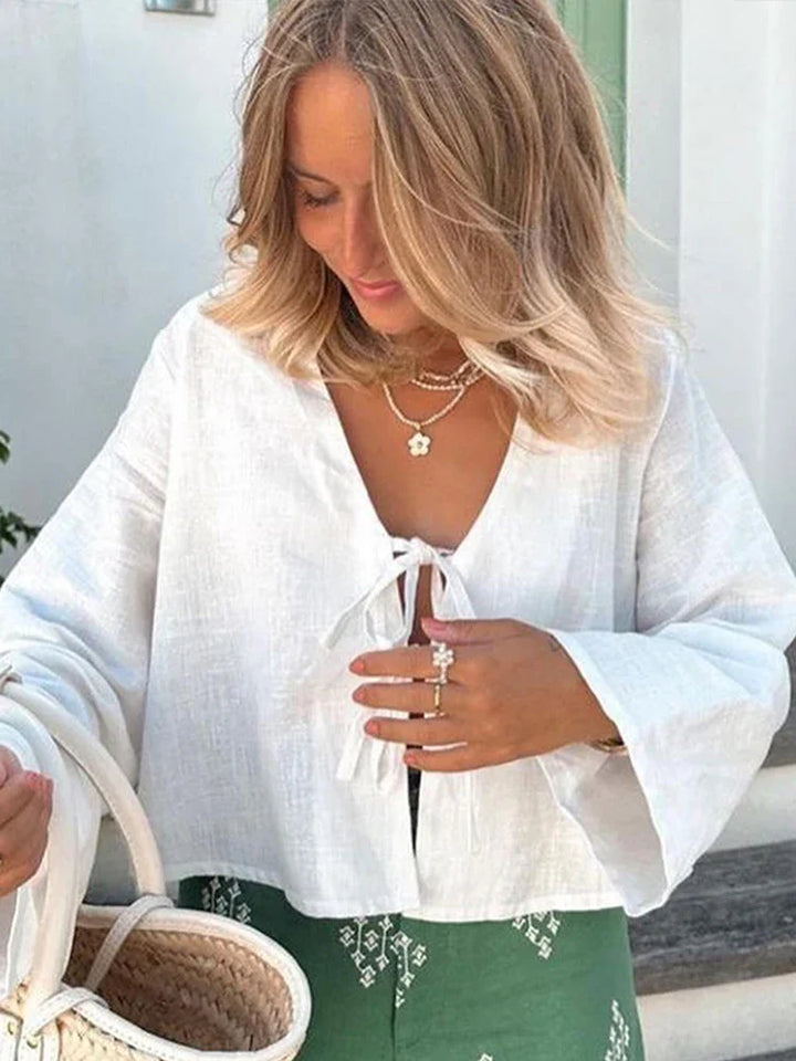 Levoire | Chemise En Lin Avec Des Détails À Lacets