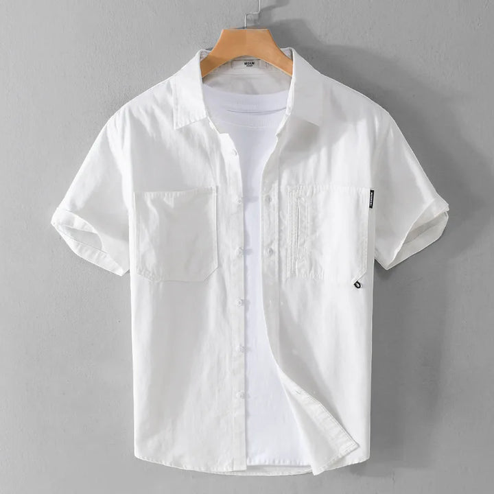 Levoire | Chemise D'Ete Unie Decontractee Hommes Blanc