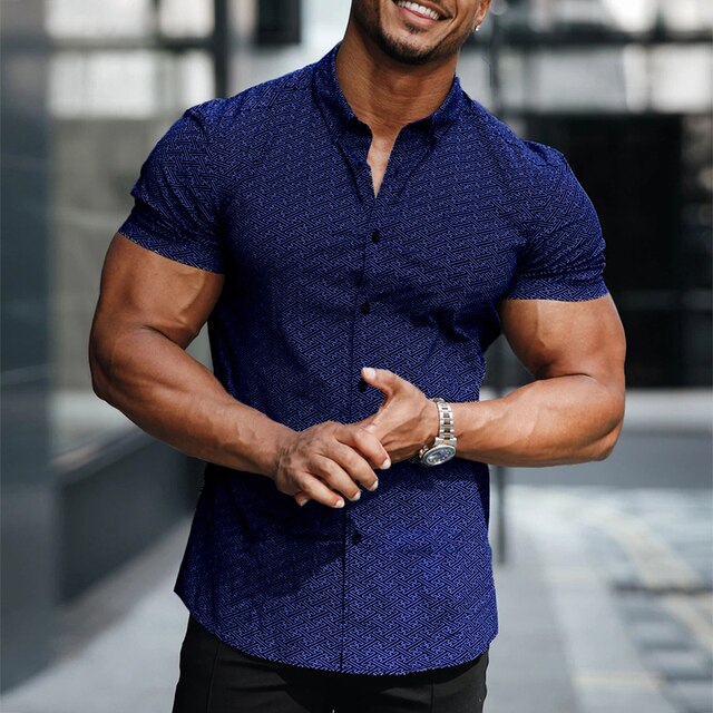 Levoire | Muscle Fit T-Shirt À Manches Courtes Pour Hommes Bleu foncé