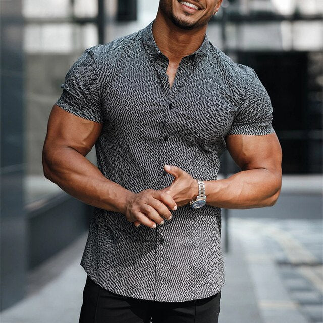 Levoire | Muscle Fit T-Shirt À Manches Courtes Pour Hommes Gris