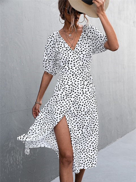 Levoire | Robe Midi Légende Décontractée Pour Femmes Blanc