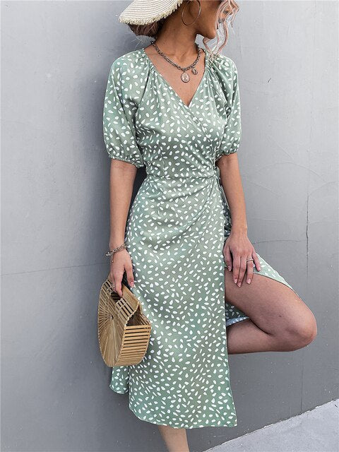 Levoire | Robe Midi Légende Décontractée Pour Femmes Vert