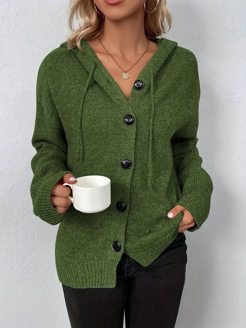 Levoire | Longue, Décontractée Manteau En Tricot Avec Boutons Pour Femme