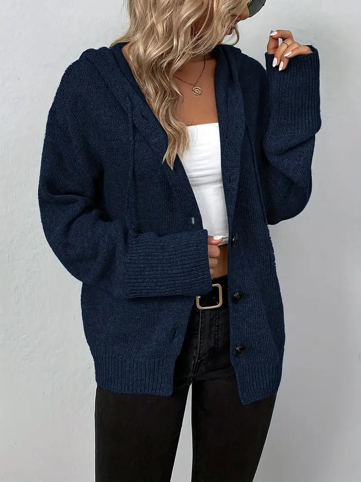 Levoire | Longue, Décontractée Manteau En Tricot Avec Boutons Pour Femme