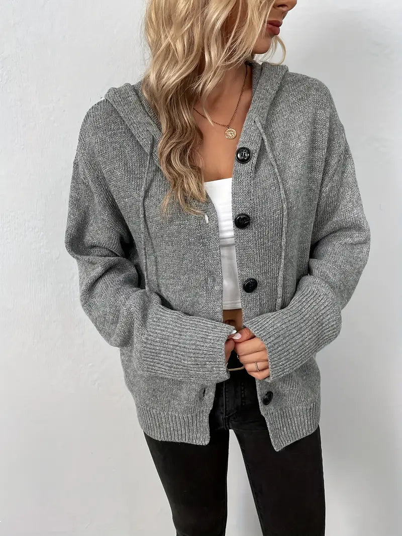 Levoire | Longue, Décontractée Manteau En Tricot Avec Boutons Pour Femme