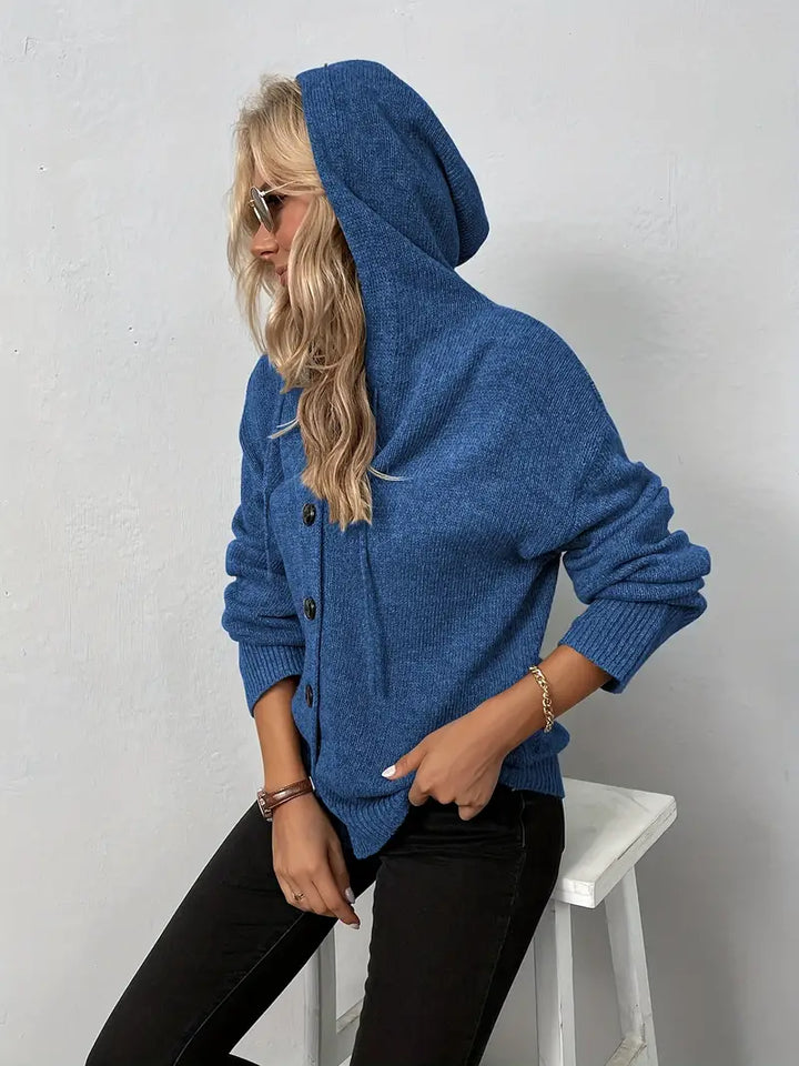 Levoire | Longue, Décontractée Manteau En Tricot Avec Boutons Pour Femme