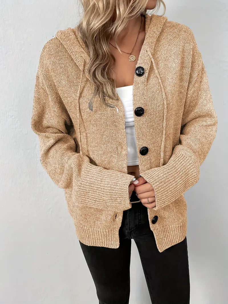 Levoire | Longue, Décontractée Manteau En Tricot Avec Boutons Pour Femme