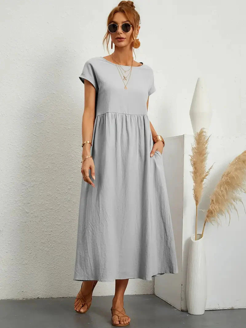 Levoire | Robe Maxi Décontractée Ample Pour L'Été Gris clair