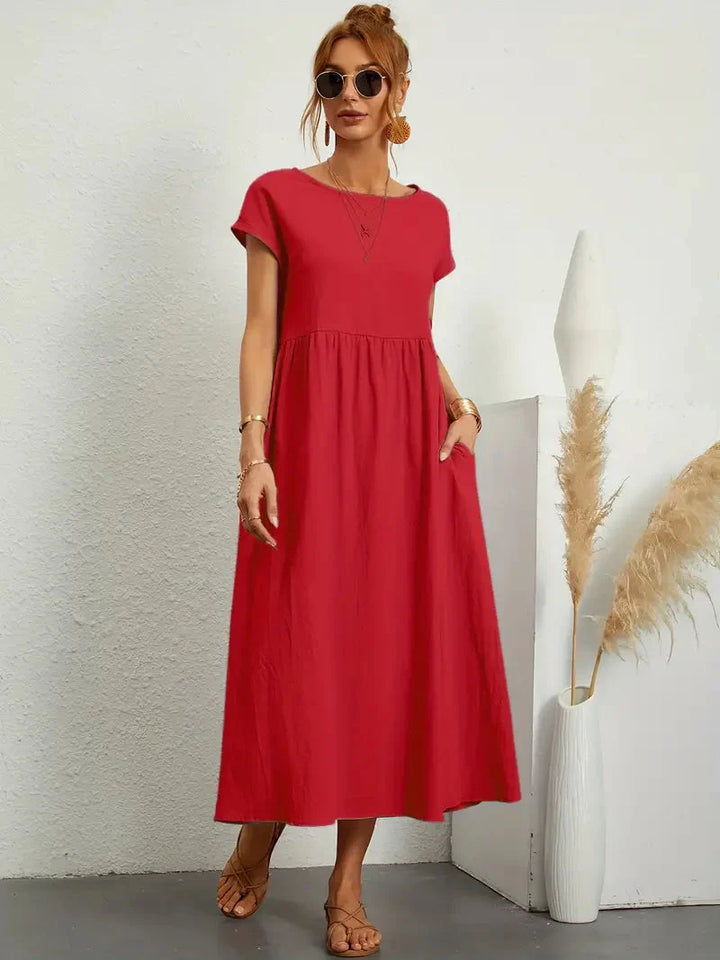 Levoire | Robe Maxi Décontractée Ample Pour L'Été Rouge