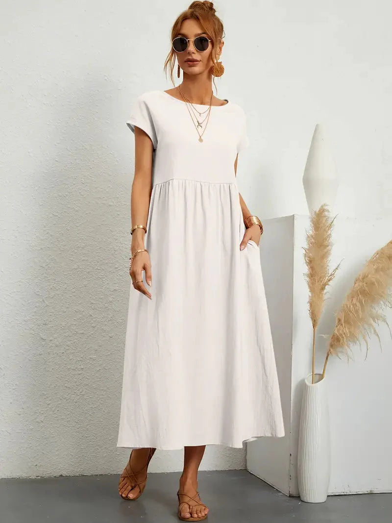 Levoire | Robe Maxi Décontractée Ample Pour L'Été Blanc