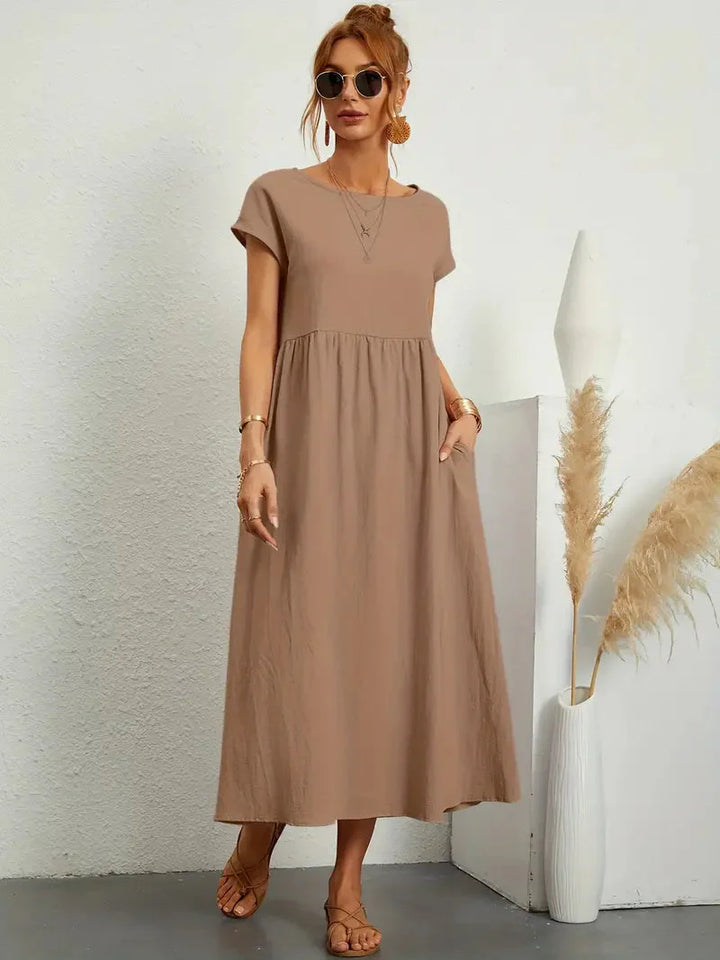 Levoire | Robe Maxi Décontractée Ample Pour L'Été Khaki