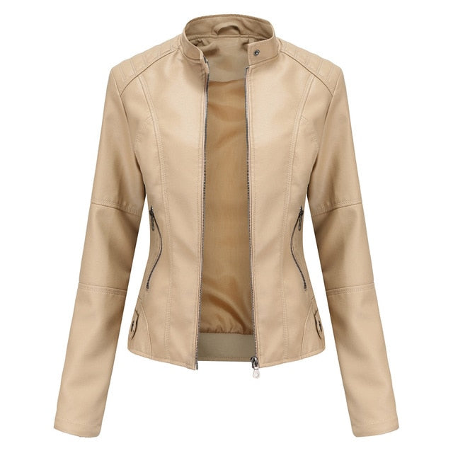 Levoire | Veste Femme Ajustée Avec Fermeture Éclair Abricot