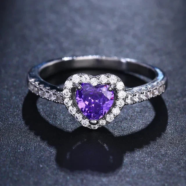 Levoire | Bague De Fiançailles En Forme De Cœur Rouge clair