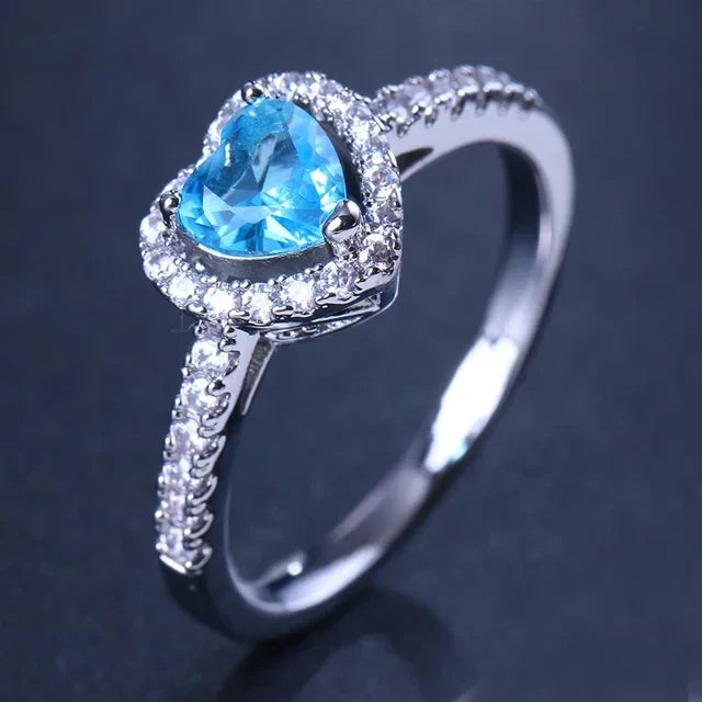 Levoire | Bague De Fiançailles En Forme De Cœur bleu royal